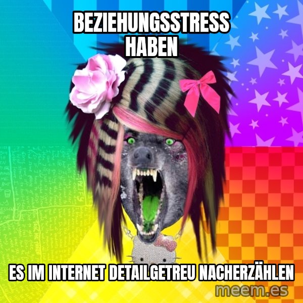 Insanity Scene Wolf meme: beziehungsstress haben / es im internet detailgetreu nacherzählen