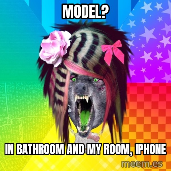 Insanity Scene Wolf meme: Model? / In Bathroom and my room, iphone