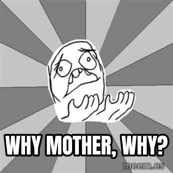 Whyyy??? meme: WHY mother, why?