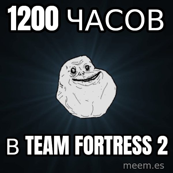 Forever Alone meme: 1200 часов / в team fortress 2