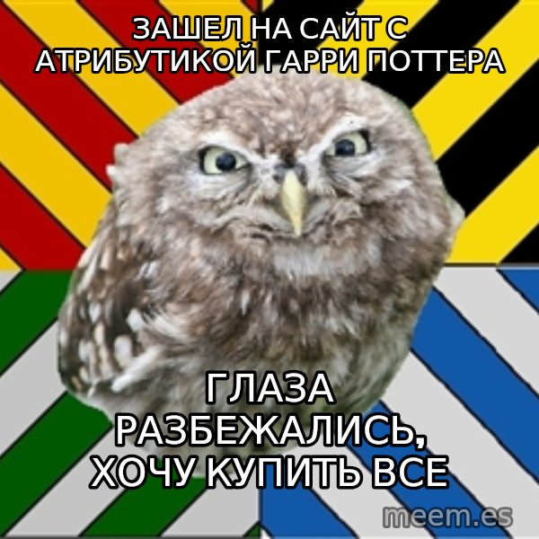 JEALOUS POTTEROMAN meme: зашел на сайт с атрибутикой гарри поттера / глаза разбежались, хочу купить все