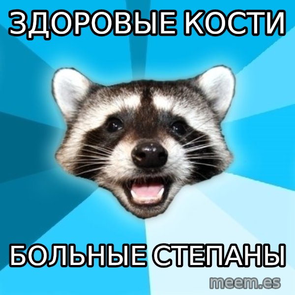 Lame Pun Coon meme: здоровые кости / больные степаны