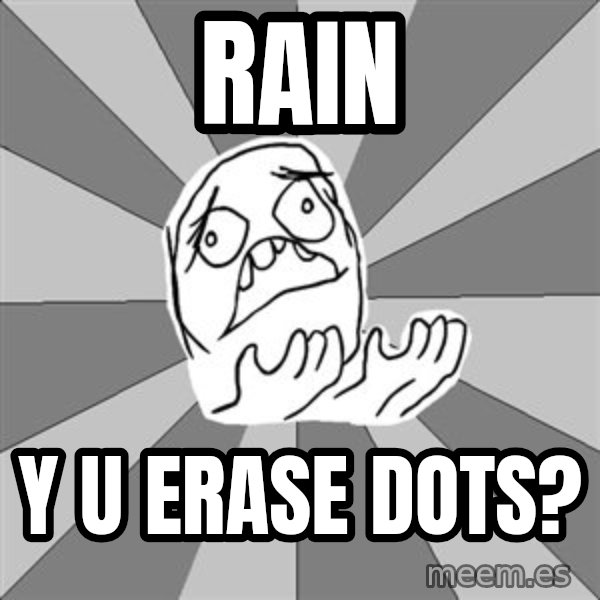 Whyyy??? meme: RAIN / Y U ERASE DOts?