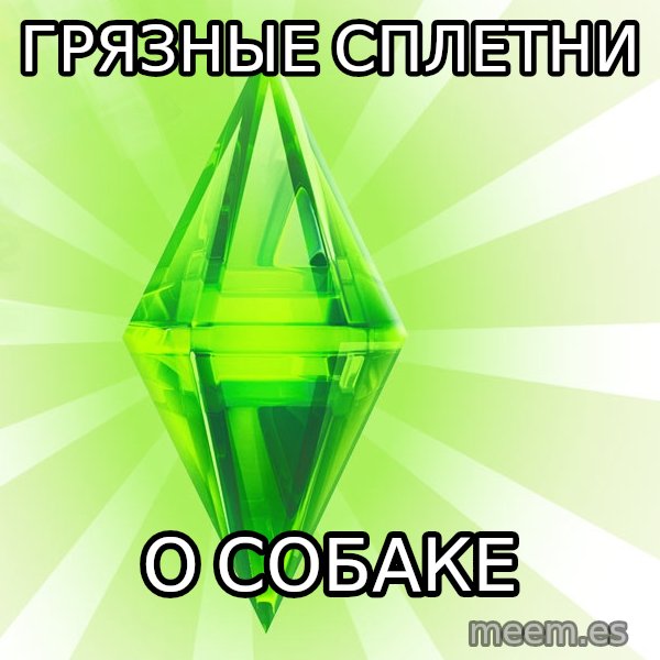 Sims meme: Грязные сплетни / О собаке