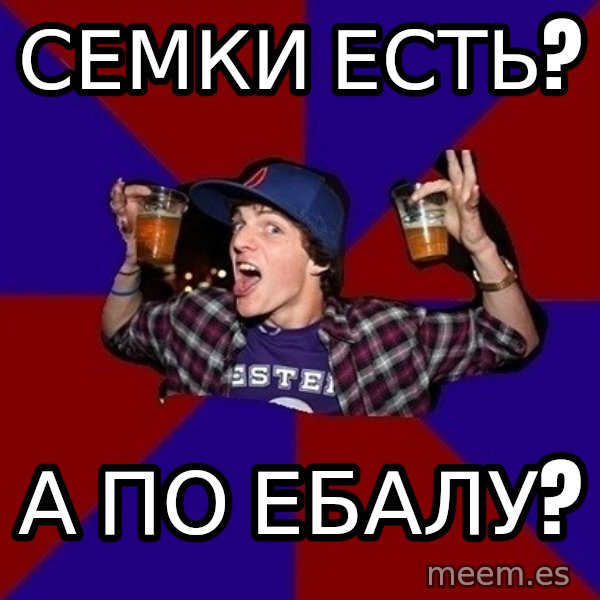 Sunny Student meme: Семки есть? / А по ебалу?