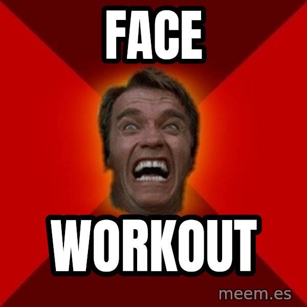 Angry Arnold meme: face / workout