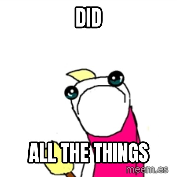 X ALL THE THINGS meme: did / All the things