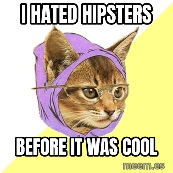 Hipster Kitty meme: I hated hipsters / before it was cool