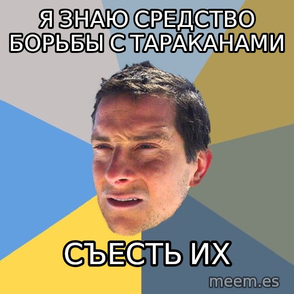 Bear Grylls meme: я знаю СРЕДСТВО борьбы с ТАРАКАНАМИ / СЪЕСТЬ их