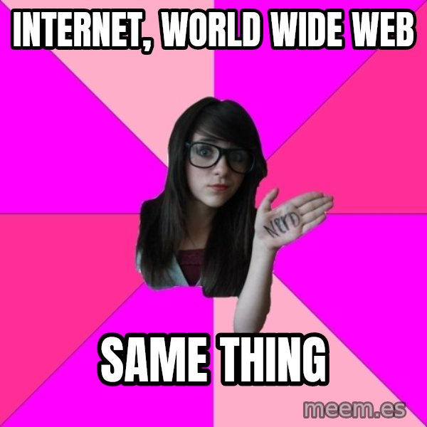 Idiot Nerd Girl meme: internet, world wide web / same thing