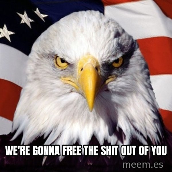 American Pride Eagle meme: We're gonna free the shit out of you