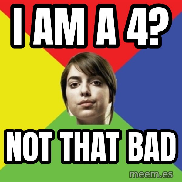 Non Jealous Girl meme: I am A 4? / Not that bad