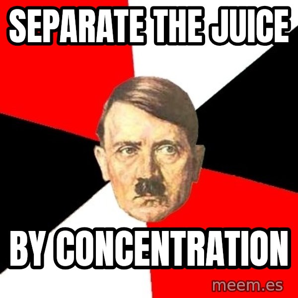 Advice Hitler meme: separate the juice / by concentration