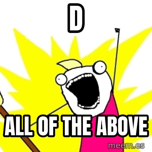 X ALL THE THINGS meme: D / All of the above