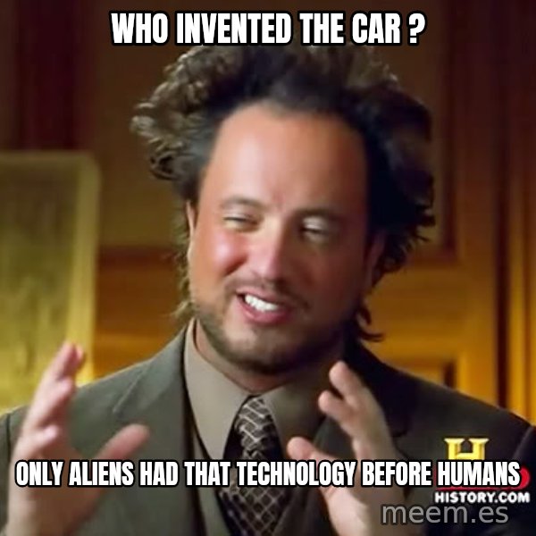 Giorgio A Tsoukalos Hair meme: who invented the CAR ? / ONLY ALIENS HAD THAT TECHNOLOGY BEFORE HUMANS