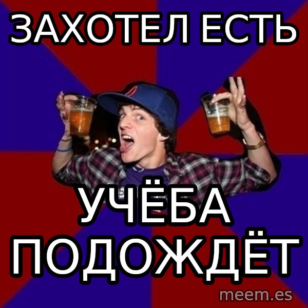 Sunny Student meme: Захотел есть / учёба подождёт
