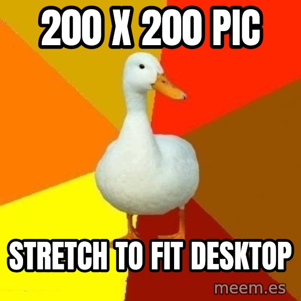 Technologically Impaired Duck meme: 200 X 200 PIC / STRETCH TO FIT DESKTOP