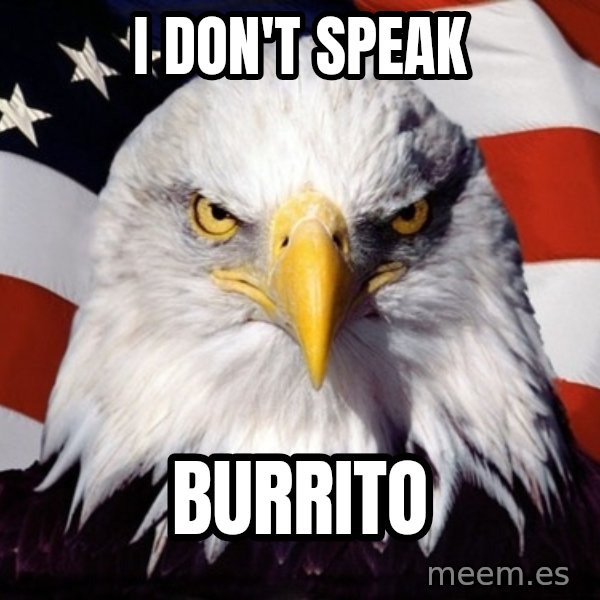 American Pride Eagle meme: i don't speak / BURRITO
