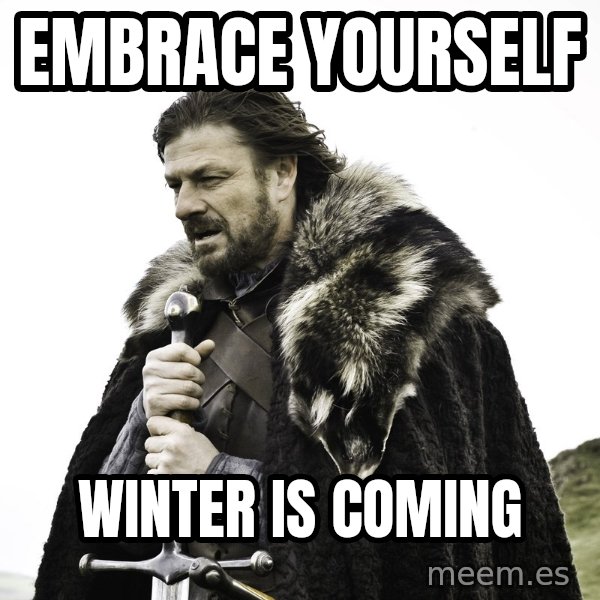Sean Bean Game Of Thrones meme: embrace yourself / winter is coming