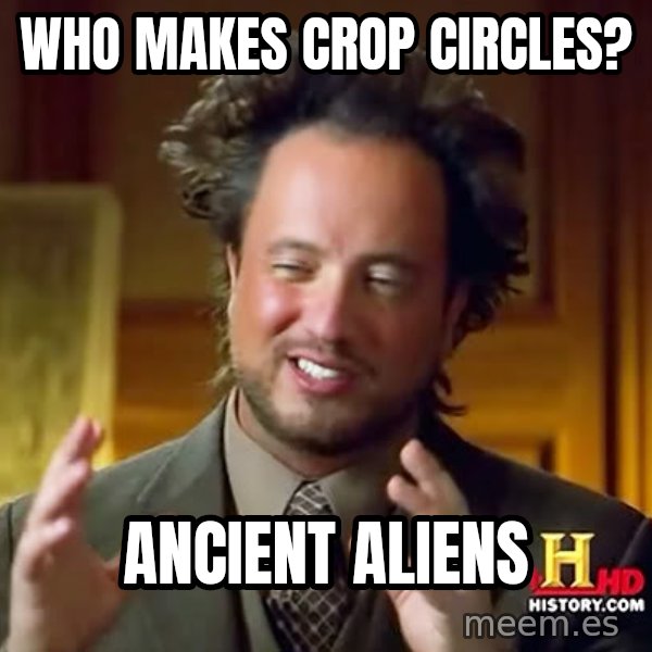 Giorgio A Tsoukalos Hair meme: WHO MAKES CROP CIRCLES? / ANCIENT ALIENS