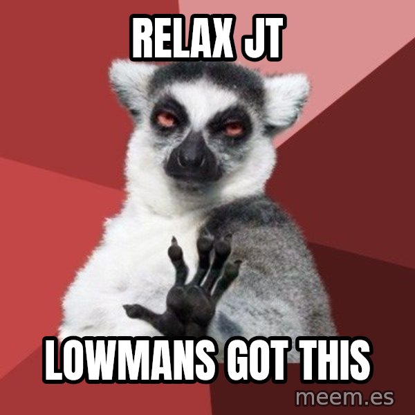 Chill Out Lemur meme: Relax jt / Lowmans got this