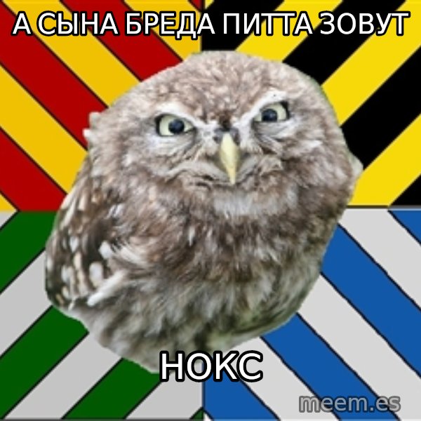 JEALOUS POTTEROMAN meme: а сына бреда питта зовут / нокс