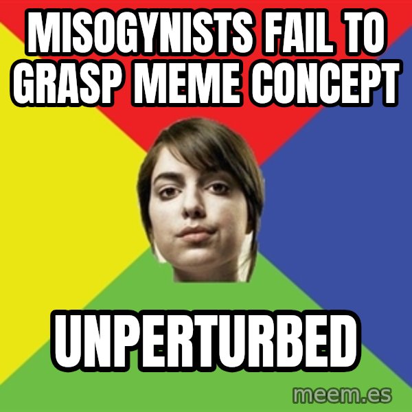 Non Jealous Girl meme: misogynists fail to grasp meme concept / Unperturbed