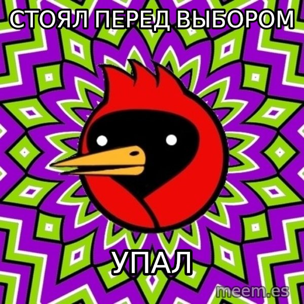 Omsk Crow meme: стоял перед выбором / упал