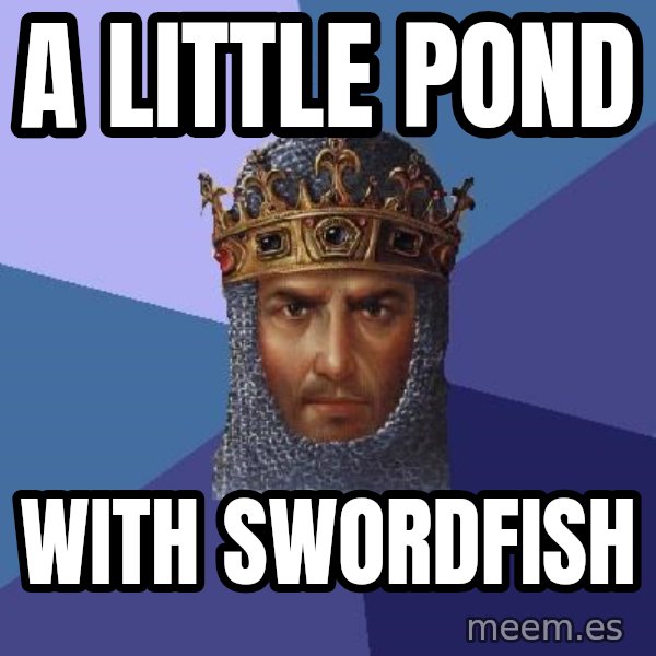 Age Of Empires meme: A LITTLE POND / WITH SWORDFISH