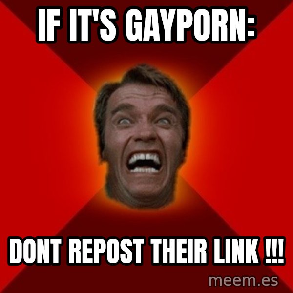 Angry Arnold meme: If it's gayporn: / Dont repost their link !!!