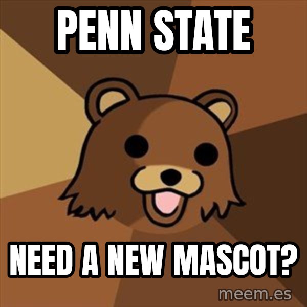 Pedobear meme: PENN STATE / need a new mascot?