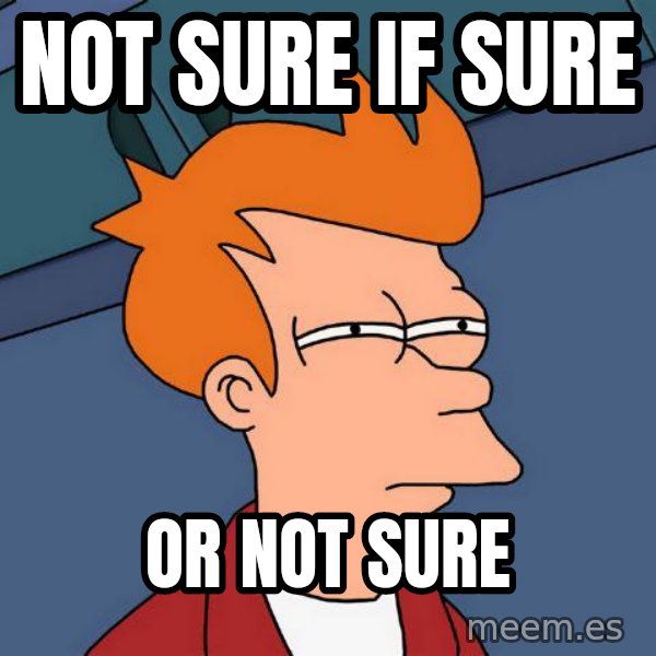Futurama Fry meme: not sure if sure / or not sure