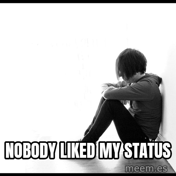 First World Problems meme: Nobody liked my status
