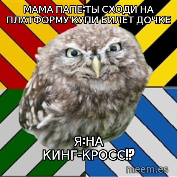 JEALOUS POTTEROMAN meme: мама папе:ты сходи на платформу  купи билет дочке / Я:на кинг-кросс!?