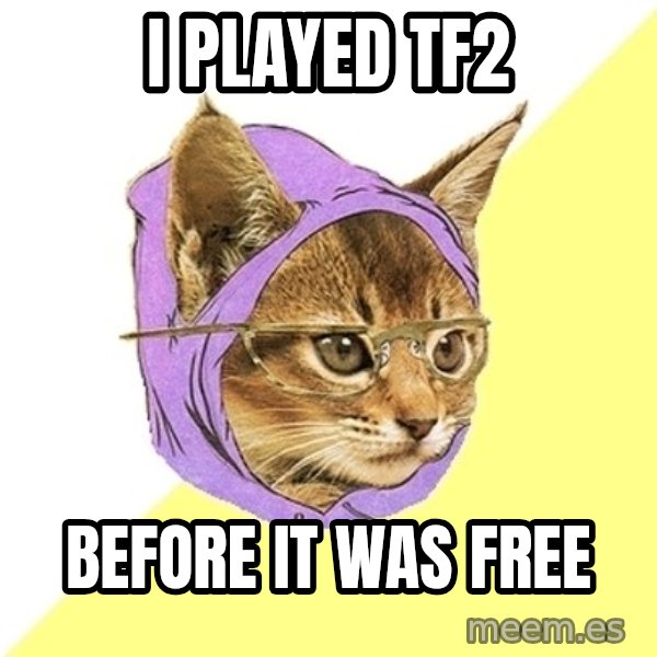 Hipster Kitty meme: I played Tf2 / before it was free