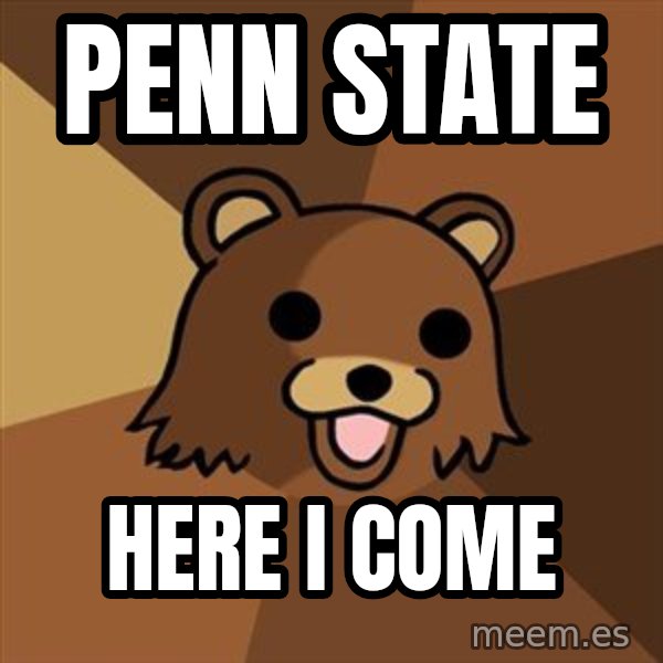 Pedobear meme: Penn state / HEre i come