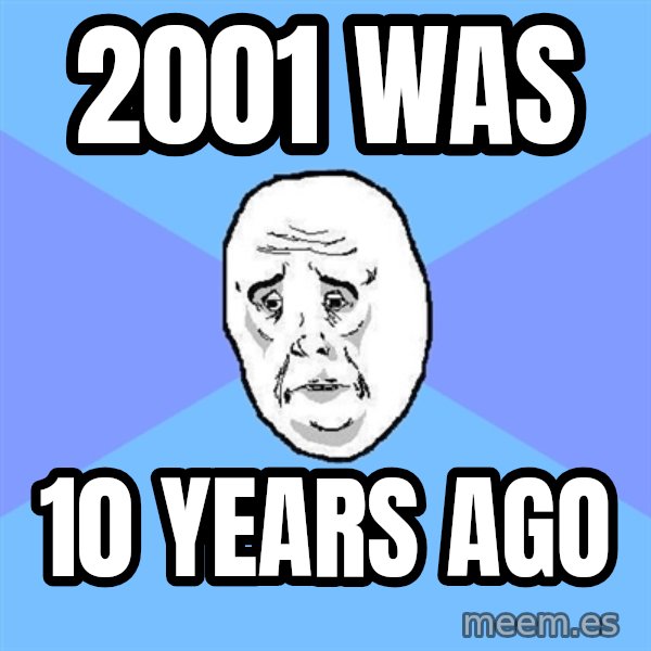 Okay Guy meme: 2001 WAS / 10 YEARS AGO