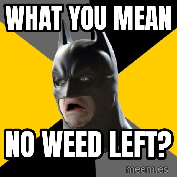 Bad Factman meme: What you mean / no weed left?