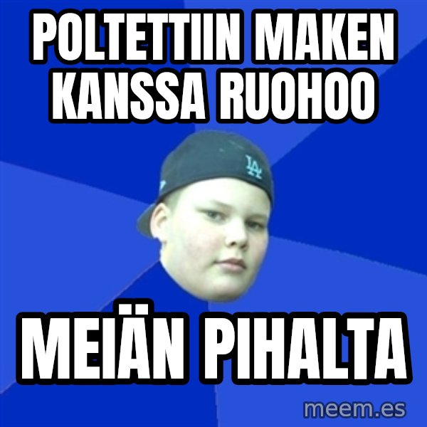 Jonnen Neuvo meme: poltettiin maken kanssa ruohoo / meiän pihalta