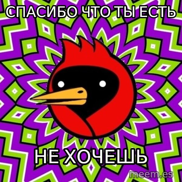 Omsk Crow meme: спасибо что ты есть / не хочешь