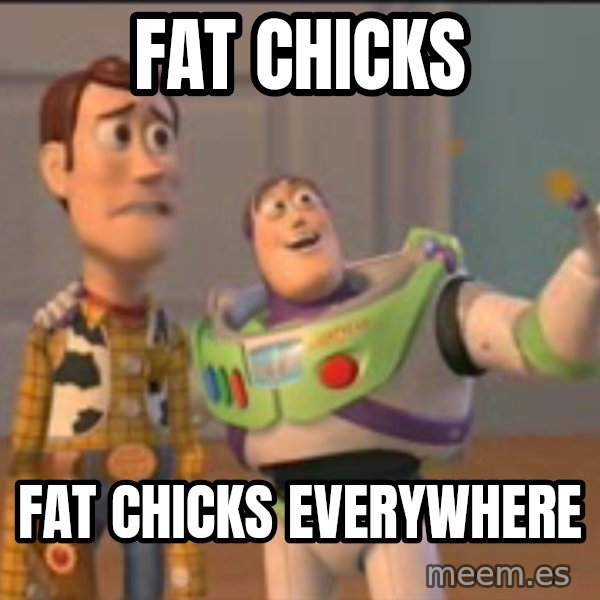 X, X Everywhere  meme: Fat chicks / fat chicks everywhere