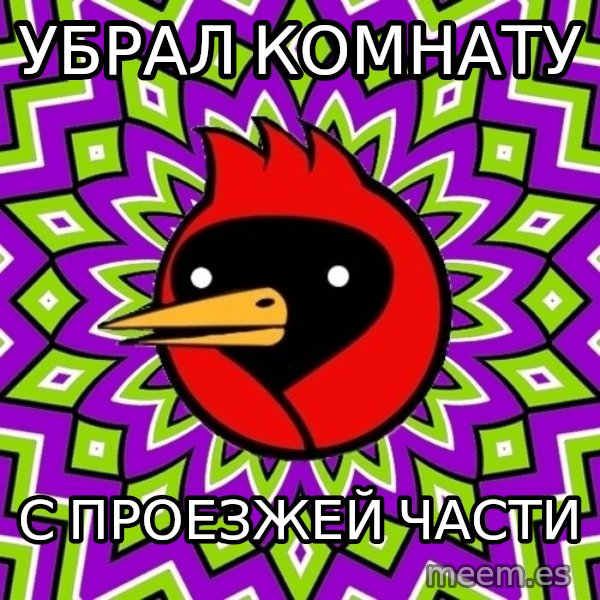Omsk Crow meme: Убрал комнату / с проезжей части