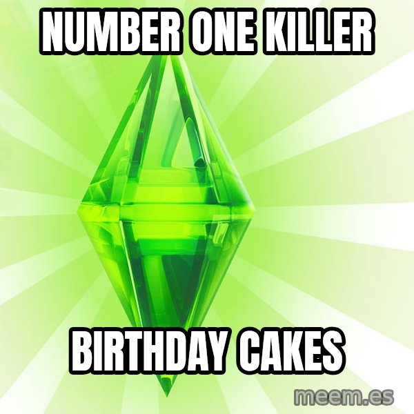 Sims meme: Number one killer / birthday cakes