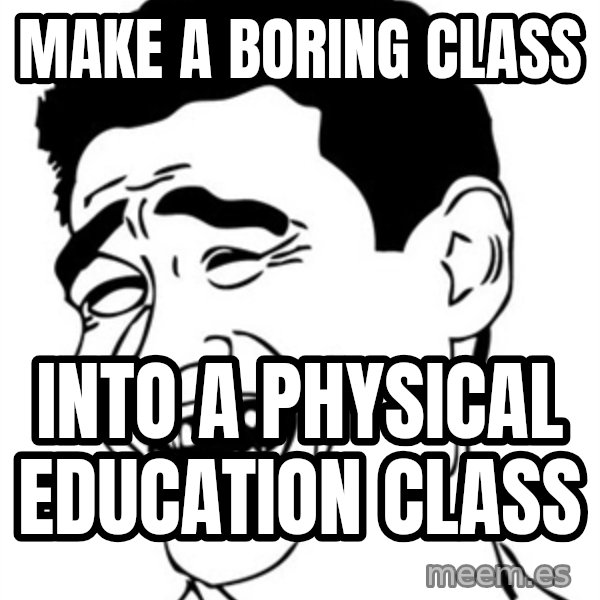 Yao Ming meme: Make a boring class / into a physical education class