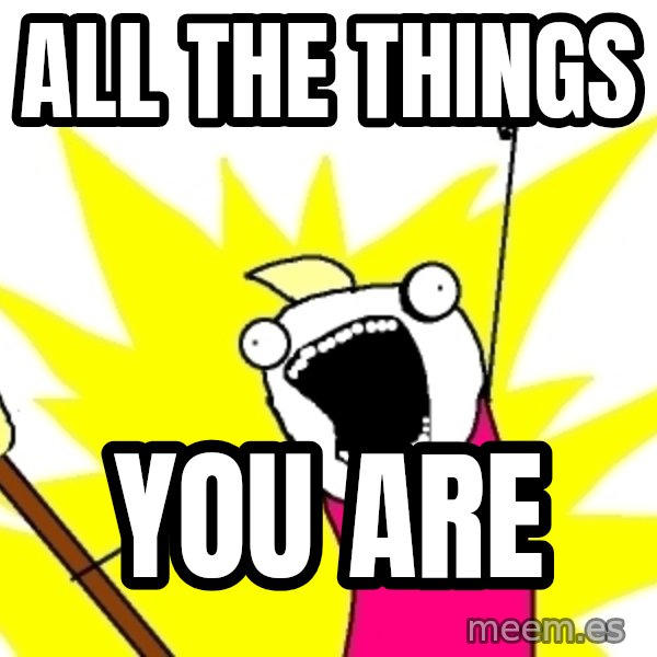 X ALL THE THINGS meme: All the things / you are