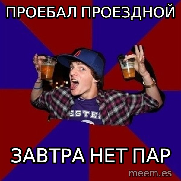 Sunny Student meme: проебал   проездной / завтра нет пар