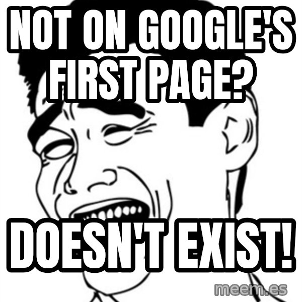 Yao Ming meme: Not on google's first page? / doesn't exist!