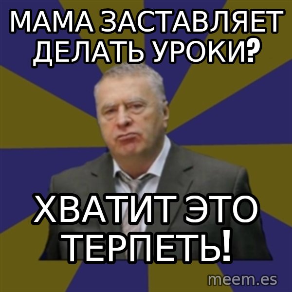 Vladimir Zhirinovsky meme: мама заставляет делать уроки? / Хватит это терпеть!