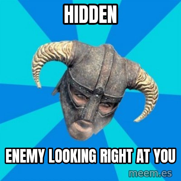 skyrim stan meme: HIDDEN / ENEMY LOOKING RIGHT AT YOU