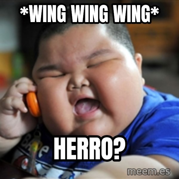 Fat Asian Kid meme: *wing wing wing* / Herro?